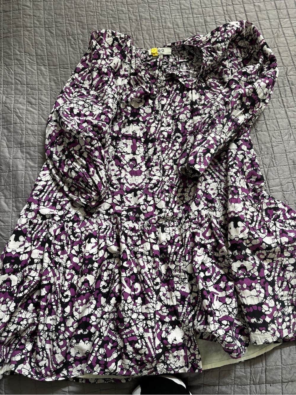 Sea New york Purple pattern drop waist Dress medium